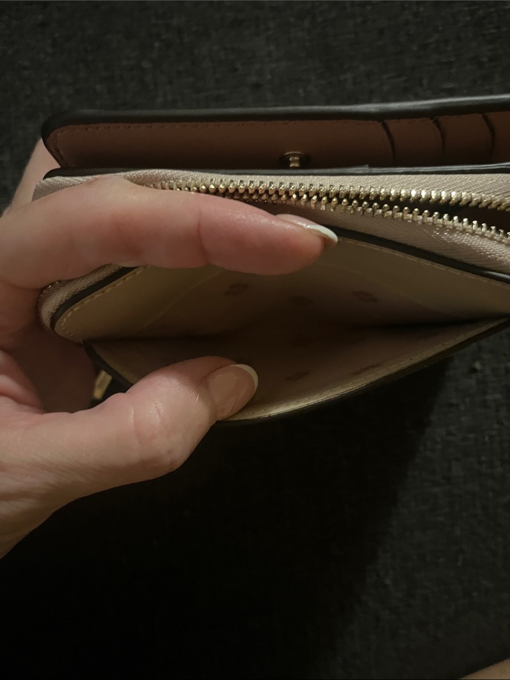 kate spade Two-Tone Zip Wallet - Blush & Black - Picture 7 of 14